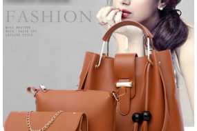 3In1 All Outfit Matching Shoulder PU Leather Female Handbag