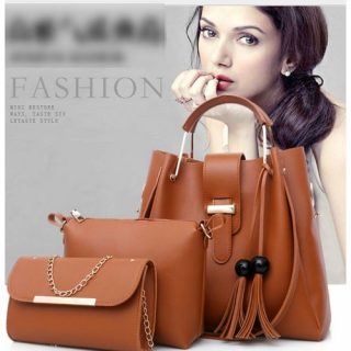 3In1 All Outfit Matching Shoulder PU Leather Female Handbag