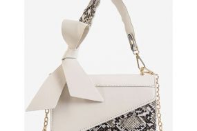 Bowknot Snake Insert Crossbody Bag