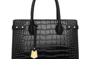 All Season's Leather Office Ladies Handbag-Black