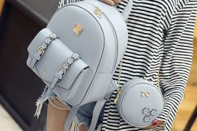 Ladies 3 In 1 Leather Backpack With Cross Body And Wallet.