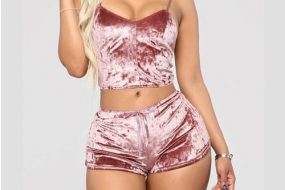 Women Hot Sexy Satin Night Sleep Wear Set - Pink