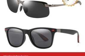 2pack Ultra Lightweight Rectangular Polarized Sunglasses