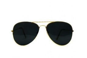 Unisex Aviator Sunglasses - Black Lens